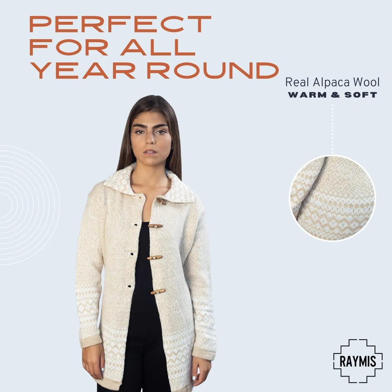 Alpaca Wool Cardigan | Warm & Soft Fair Isle Sweater for Women | Alpaka