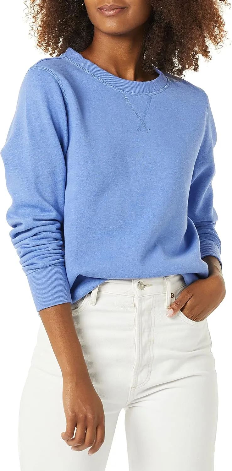Amazon Essentials Women's Fleece Crewneck Sweatshirt (Available in Plus Size)