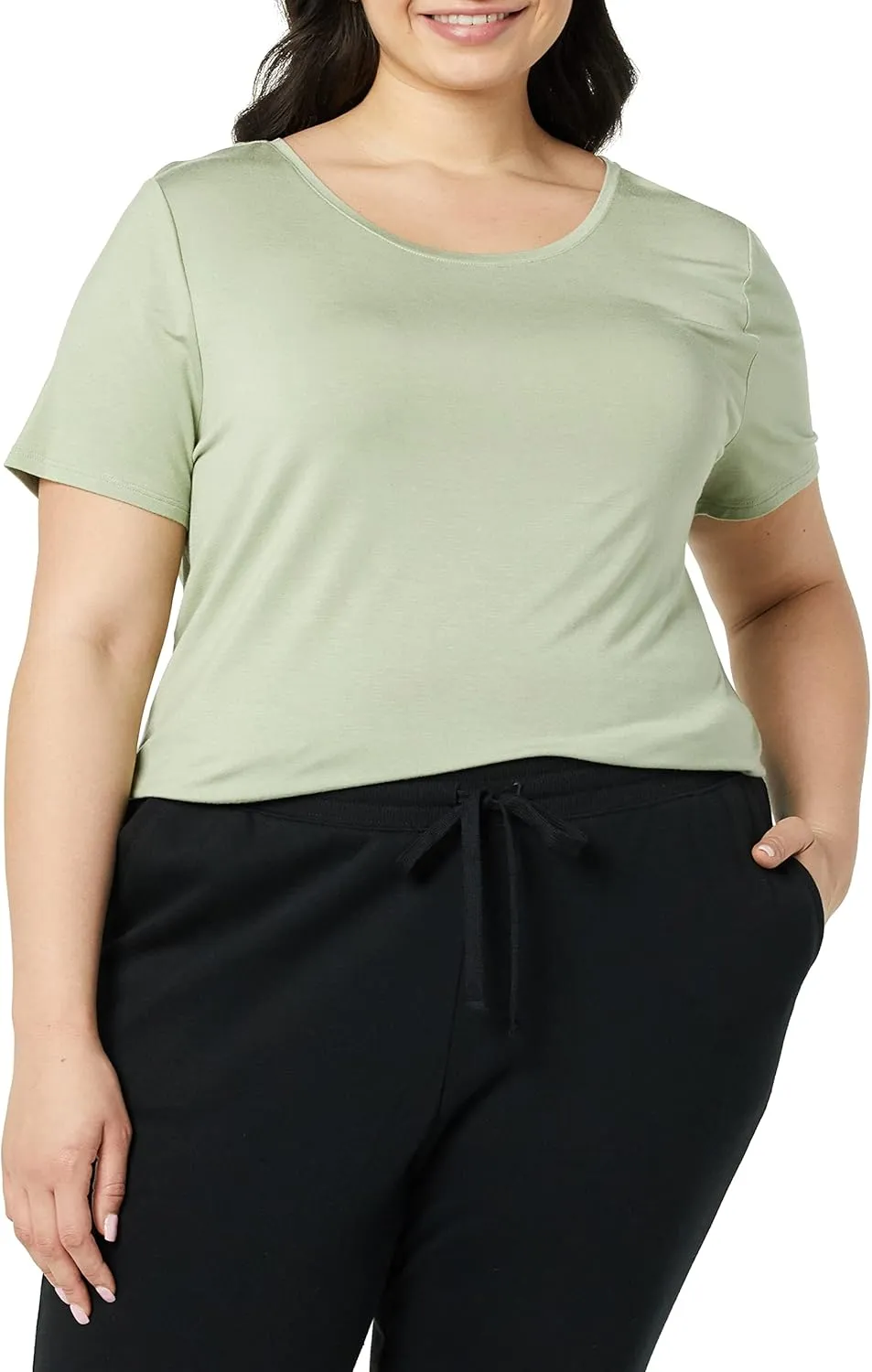 Amazon Essentials Women's Short-Sleeve Scoopneck Tunic, Pack of 2