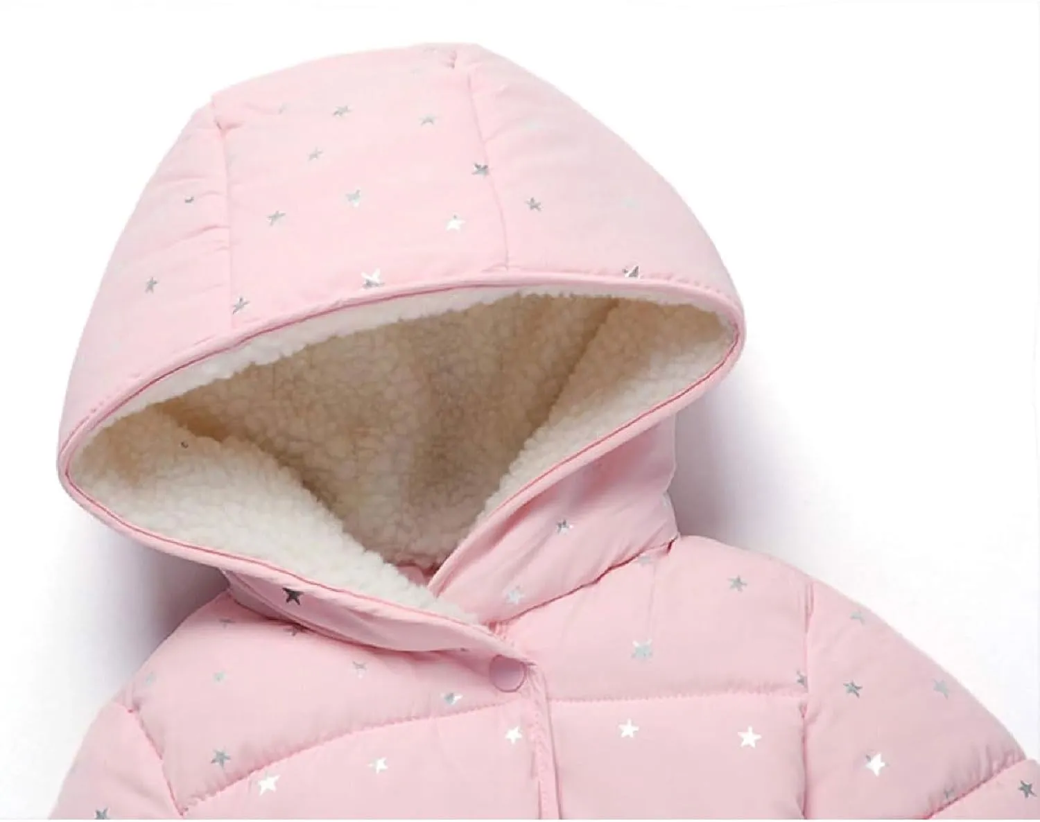 ASSICON Baby Girls Autumn Winter Fleece Coats Snow Thick Down Cotton Padded Jacket Kids Hooded Zipper Outerwear Clothes Warm Puffer Jackets