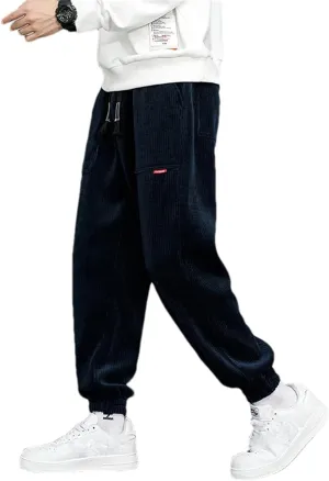Autumn Winter Corduroy Sweatpants Men Baggy Joggers Streetwear Loose Casual Harem Pants