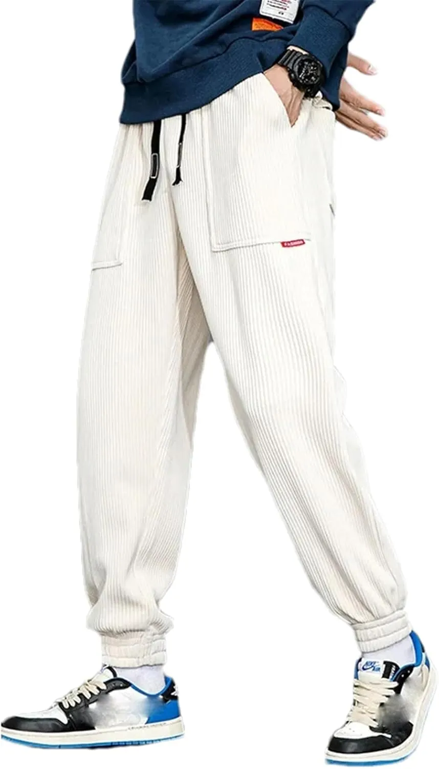 Autumn Winter Corduroy Sweatpants Men Baggy Joggers Streetwear Loose Casual Harem Pants