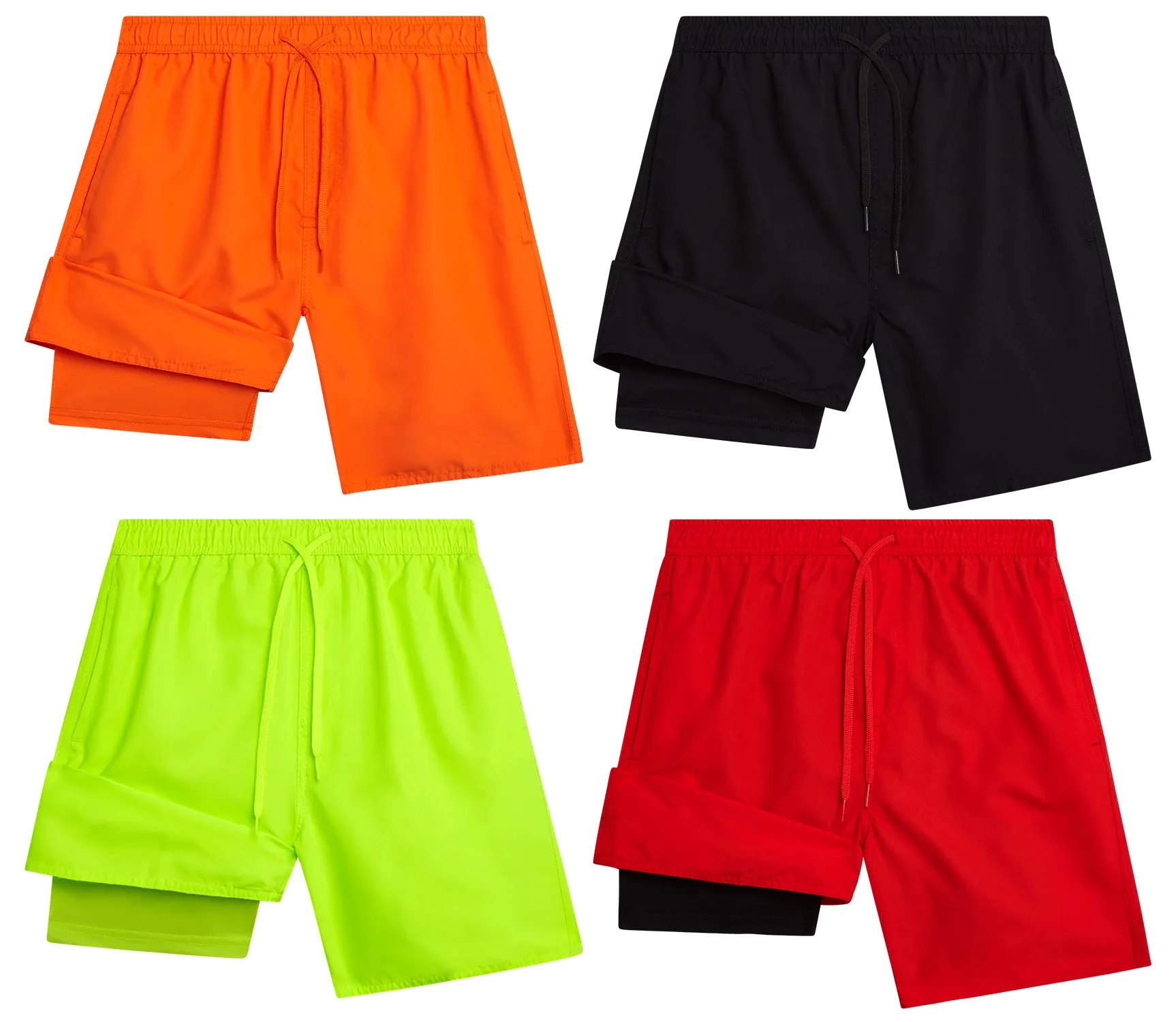 B-88340 - Wholesale Boy's Solid Swim Trunk with Compression Liner