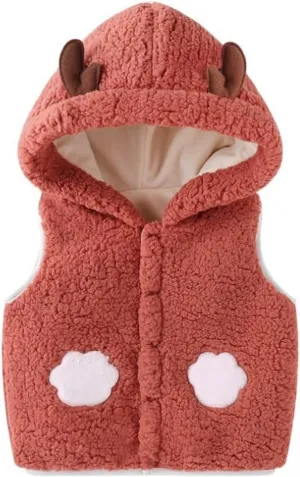 Baby Boys Girls Winter Vest Fleece Zip up Cute Soft Waistcoat Jackets
