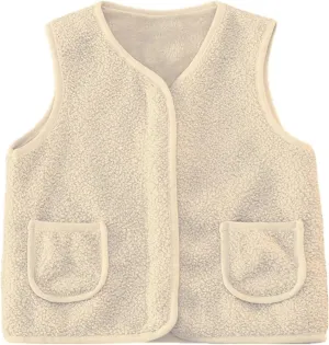 Baby Boys Girls Winter Vest Fleece Zip up Cute Soft Waistcoat Jackets