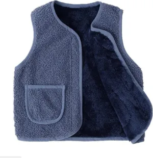 Baby Boys Girls Winter Vest Fleece Zip up Cute Soft Waistcoat Jackets