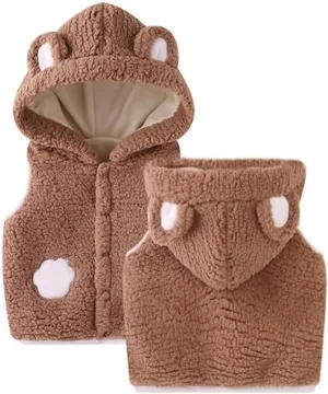 Baby Boys Girls Winter Vest Fleece Zip up Cute Soft Waistcoat Jackets