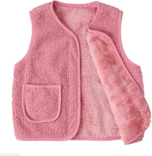 Baby Boys Girls Winter Vest Fleece Zip up Cute Soft Waistcoat Jackets