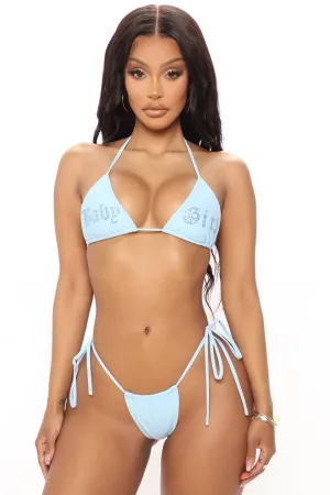 Baby Girl Rhinestone 2 Piece Bikini - Blue