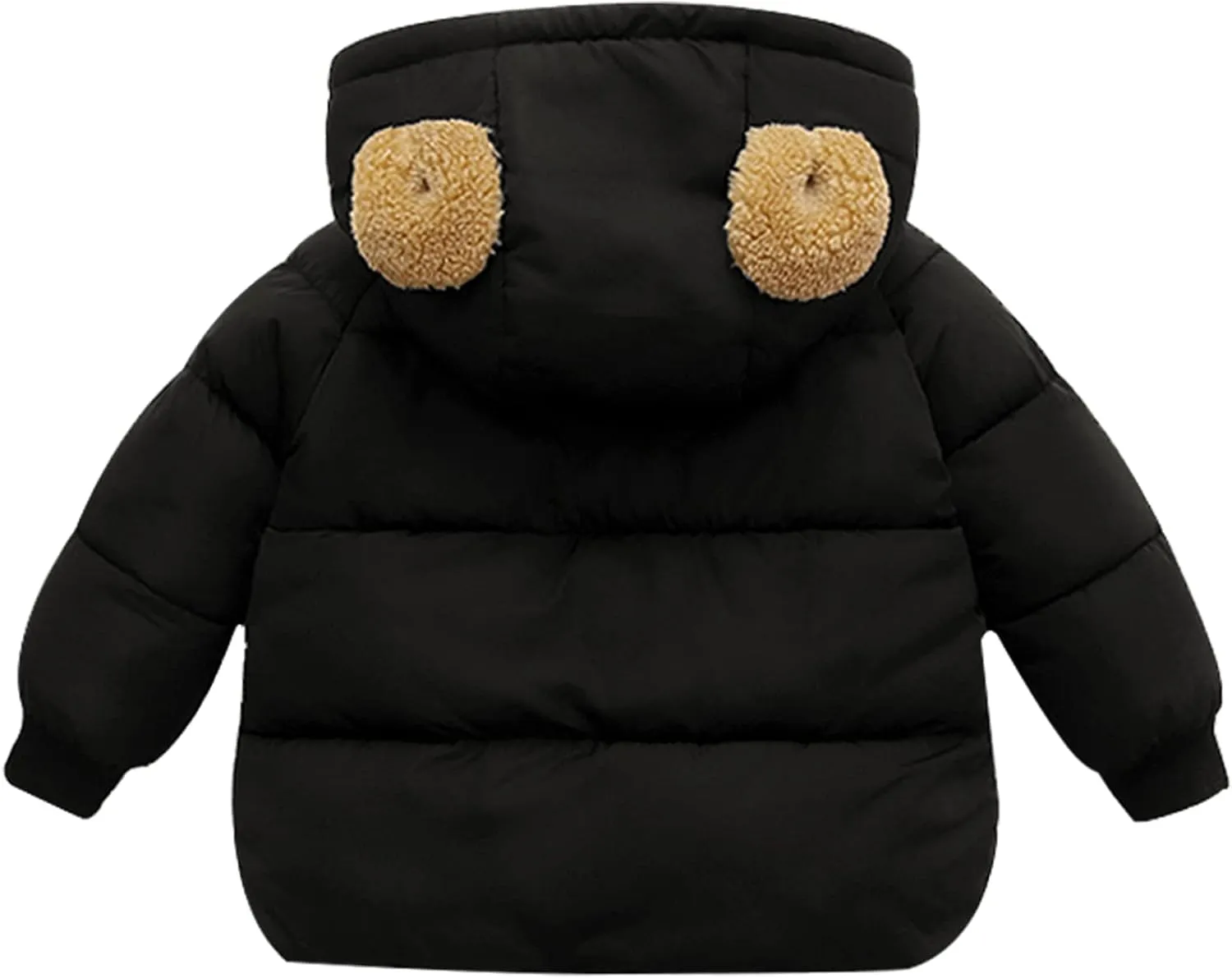 Baby Winter Thick Warm Quilted Jacket Sherpa Fleece Hood Coat with Bear Ear Insulated Parka Anorak Ski Outwear 2-7 Years