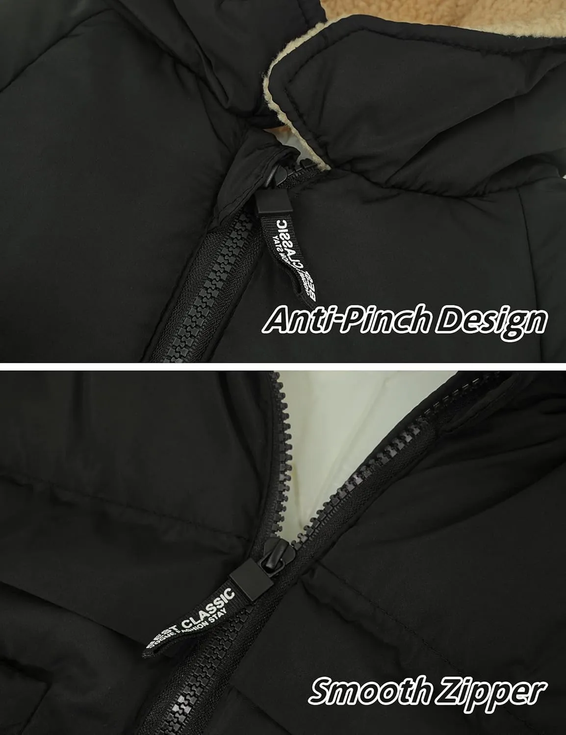 Baby Winter Thick Warm Quilted Jacket Sherpa Fleece Hood Coat with Bear Ear Insulated Parka Anorak Ski Outwear 2-7 Years