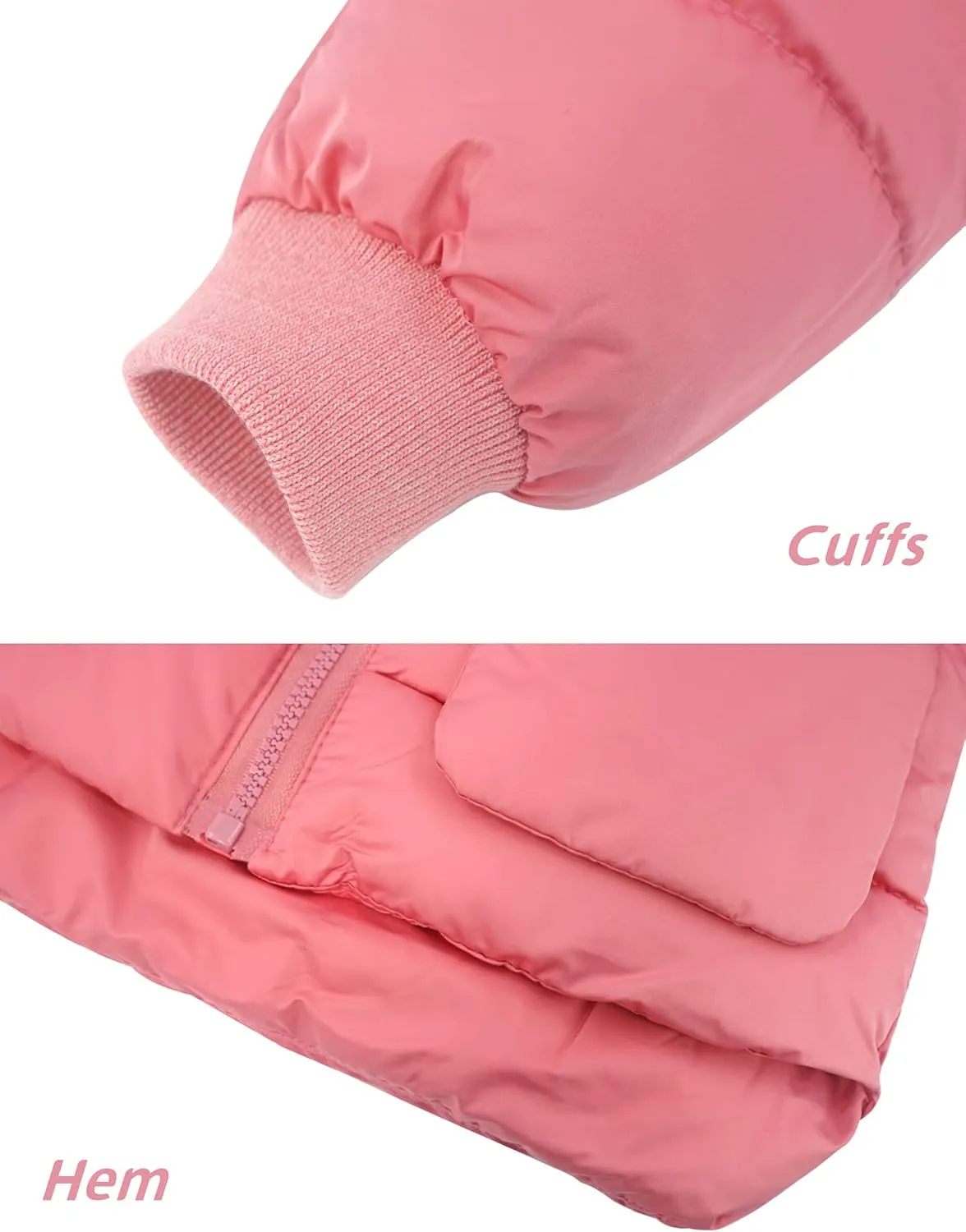 Baby Winter Thick Warm Quilted Jacket Sherpa Fleece Hood Coat with Bear Ear Insulated Parka Anorak Ski Outwear 2-7 Years