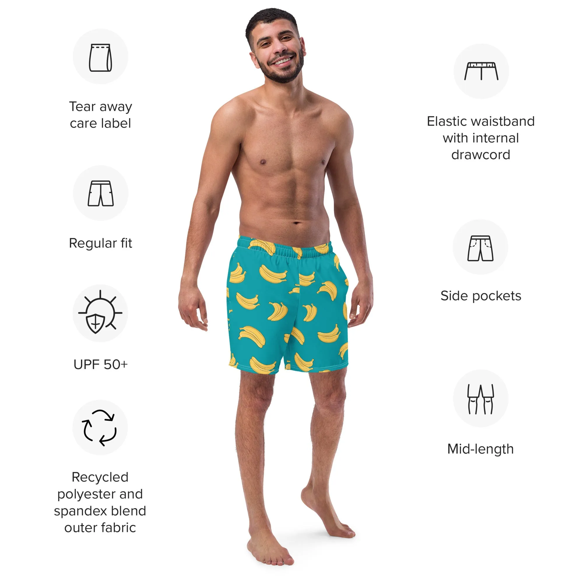 Bananas swim trunks for men, lioness-love