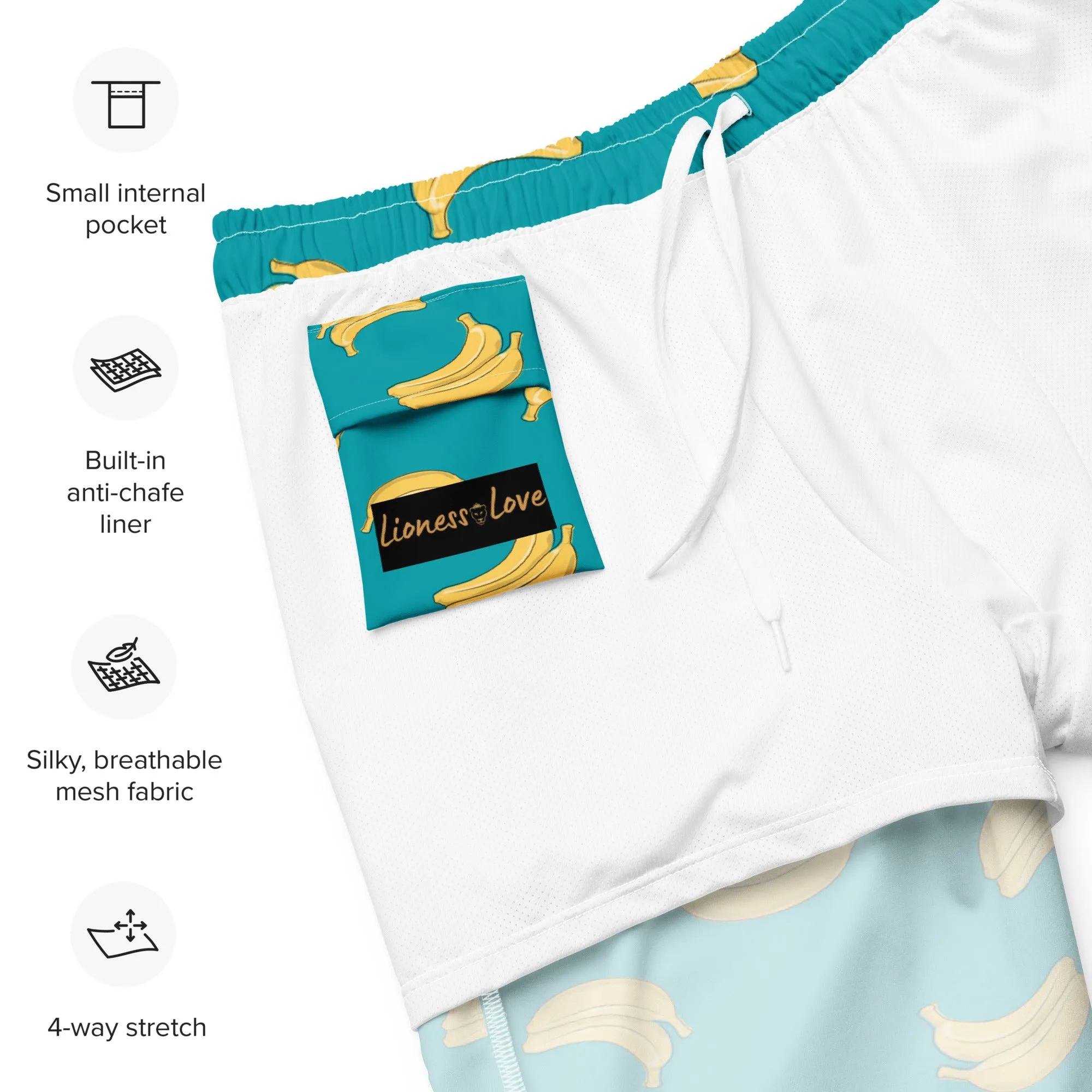 Bananas swim trunks for men, lioness-love