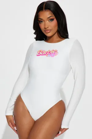 Beach Barbie 1 Piece Long Sleeve Swimsuit - White