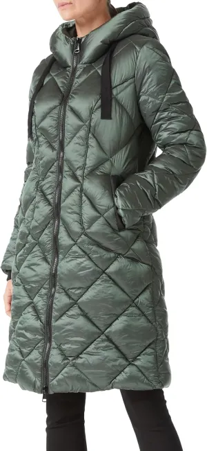 Bellivera Women Long Heavy Puffer Coat Diamond Quilted Thermal Thicken Winter Parka Windproof Jacket with Hood