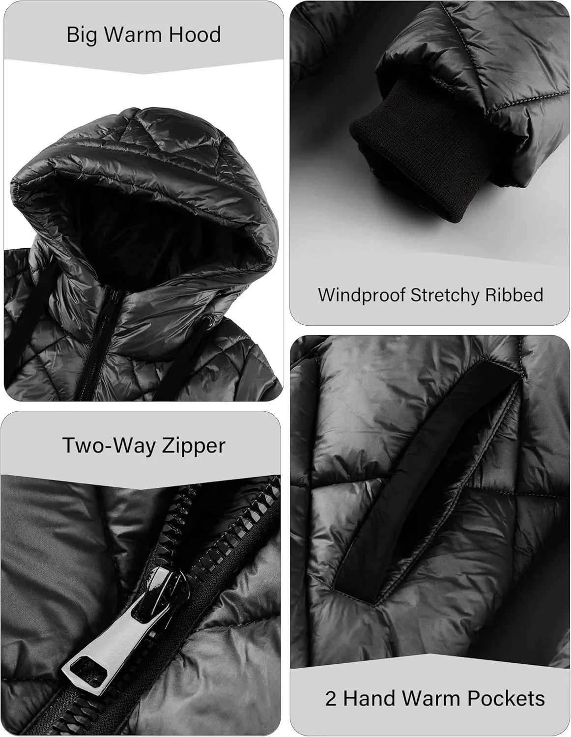 Bellivera Women Long Heavy Puffer Coat Diamond Quilted Thermal Thicken Winter Parka Windproof Jacket with Hood