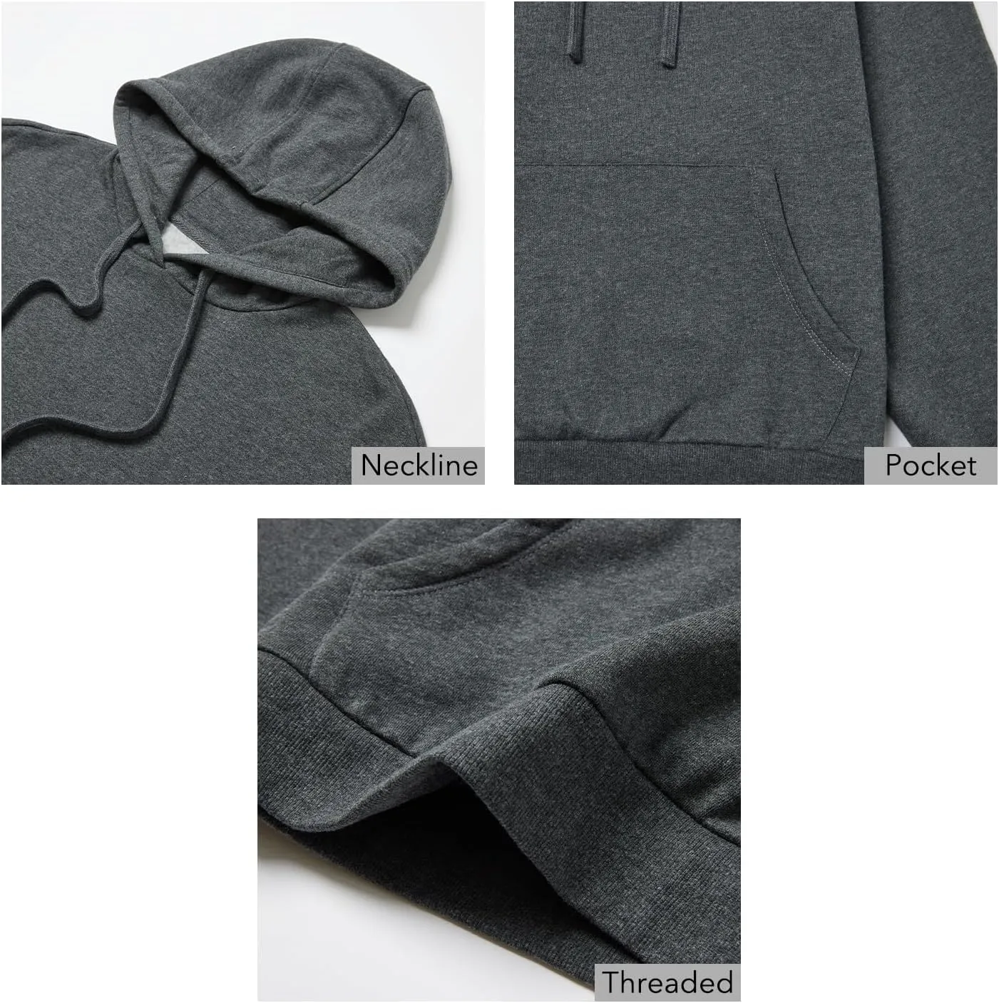 BETTERCHIC Women's Casual Hooded Sweatshirt Soft Brushed Fleece Pullover Hoodie Size S-2XL
