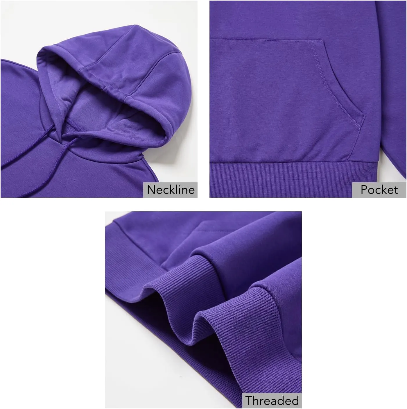 BETTERCHIC Women's Casual Hooded Sweatshirt Soft Brushed Fleece Pullover Hoodie Size S-2XL