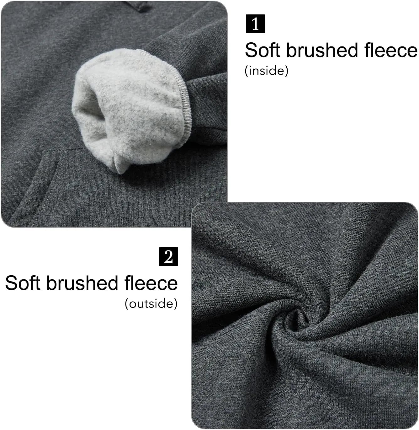 BETTERCHIC Women's Casual Hooded Sweatshirt Soft Brushed Fleece Pullover Hoodie Size S-2XL