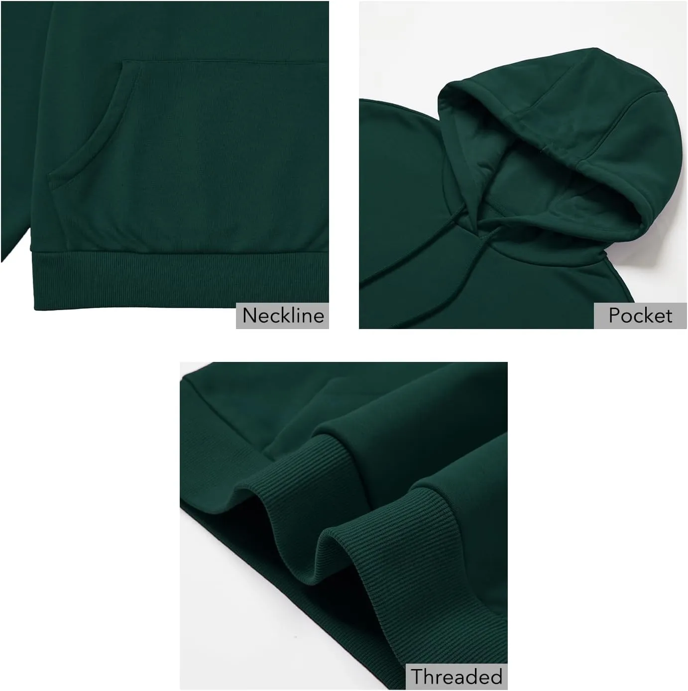 BETTERCHIC Women's Casual Hooded Sweatshirt Soft Brushed Fleece Pullover Hoodie Size S-2XL