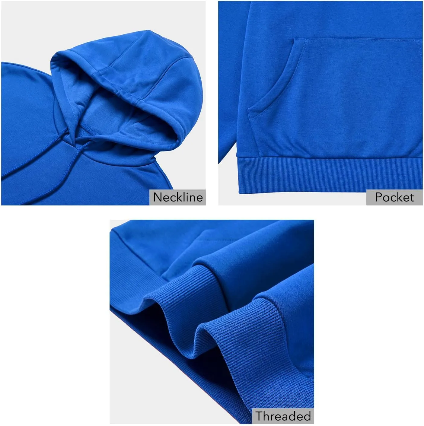BETTERCHIC Women's Casual Hooded Sweatshirt Soft Brushed Fleece Pullover Hoodie Size S-2XL