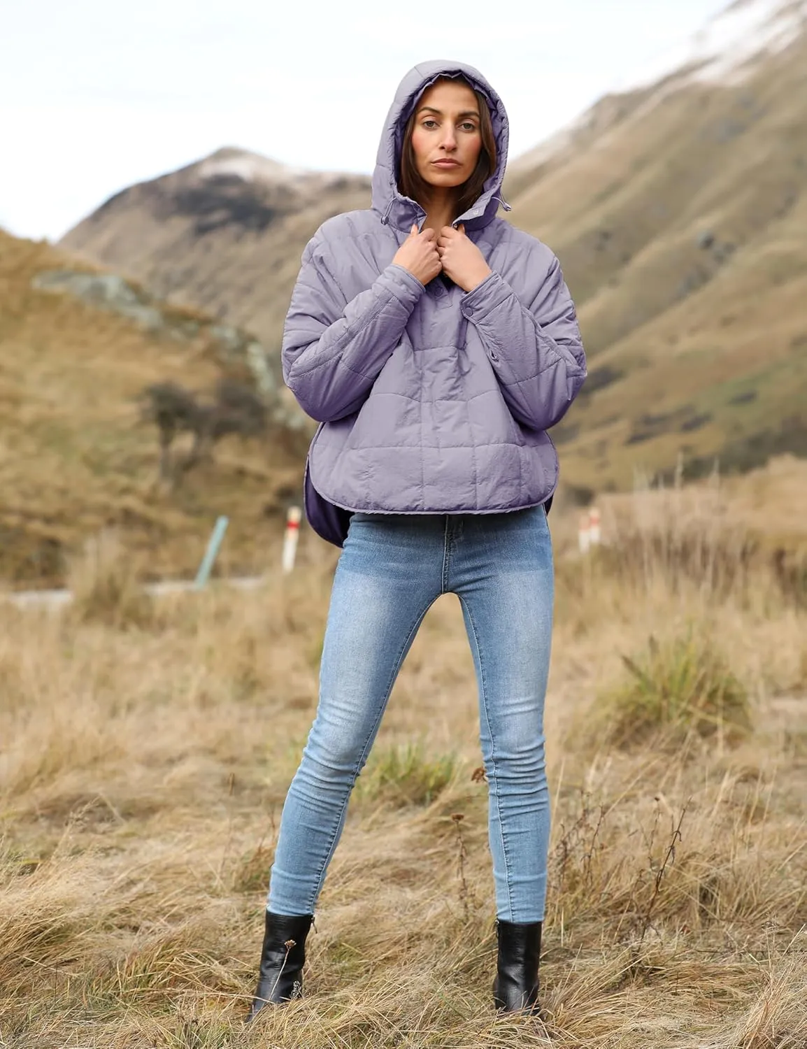 Bianstore Women's Oversized Puffer Jacket Lightweight Pullover Hoodies Winter Padded Coat Tops