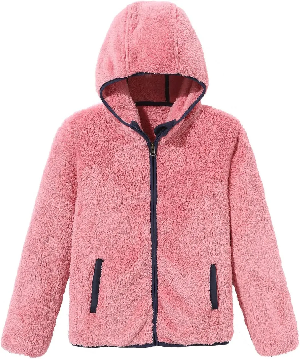 Boys Girls Soft Fleece Sherpa Full-zip Jacket