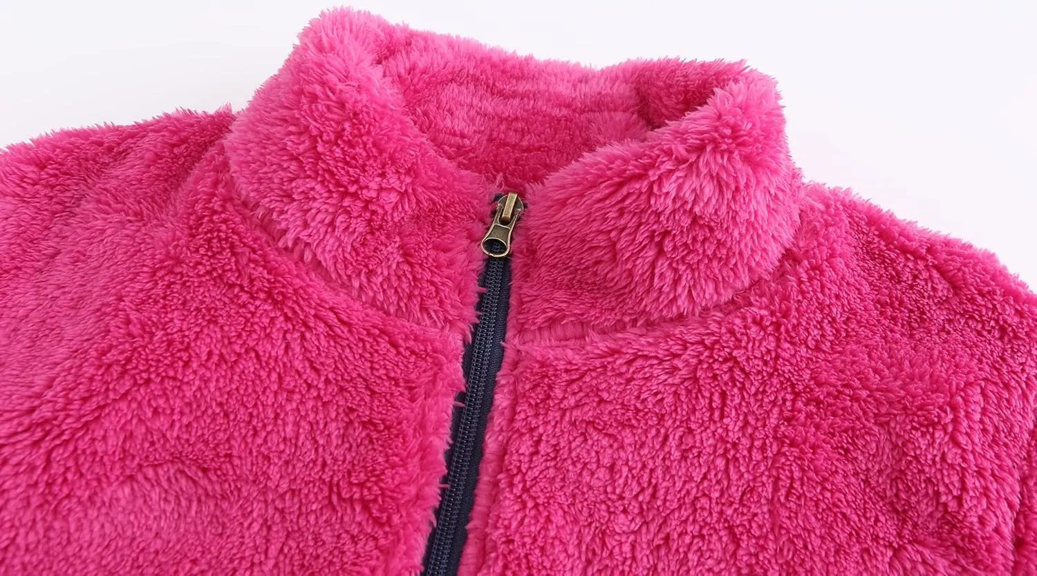 Boys Girls Soft Fleece Sherpa Full-zip Jacket