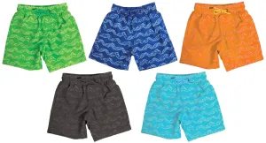 BX-CRBW - Wholesale Little Boy's "Brushed Wave" Print Swim Trunk