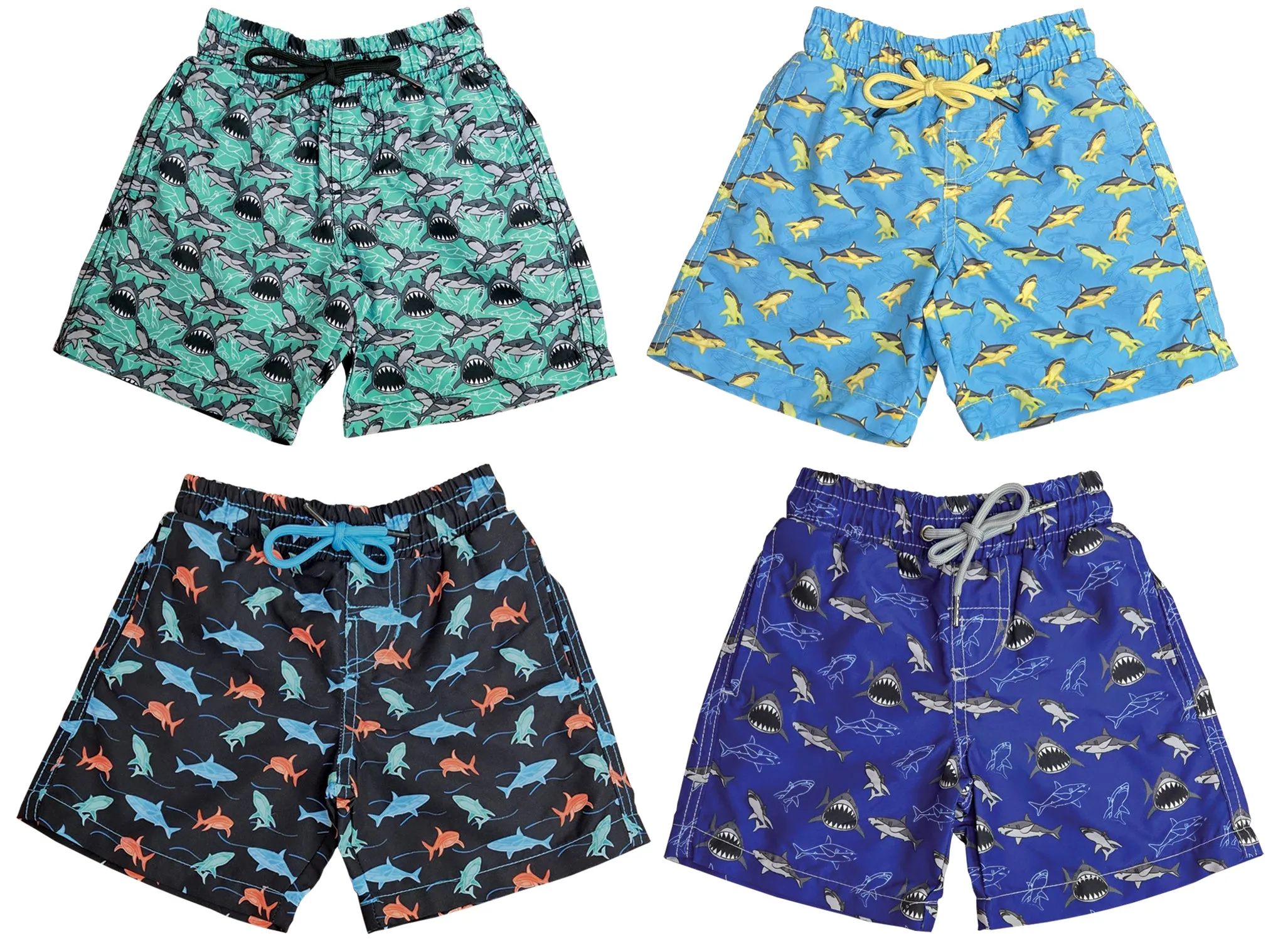 BX-CRSK - Wholesale Little Boy's Shark Print Swim Trunk