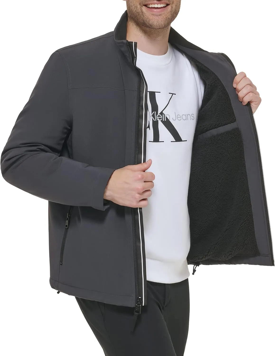 Calvin Klein Men's Soft Shell With Sherpa Lining