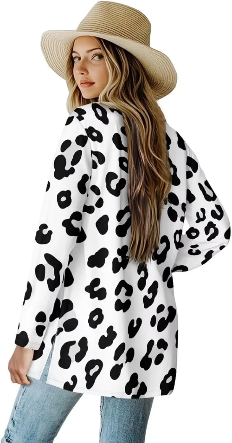 Cardigan Sweaters for Women Long Sleeve Cardigan Soft Drape Open Front Fall Dusters V-Neck Jackets Dressy Loose Coat