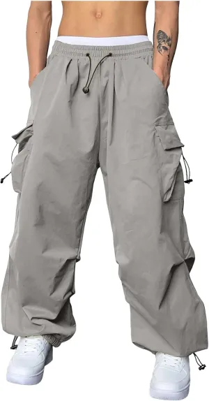 Cargo Combat Pant for Men Casual Work Pant Elastic Waist Cotton Joggers Multi Pockets
