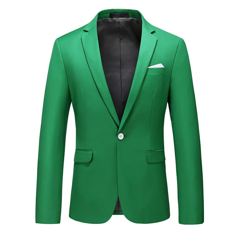 CGSUITS Men's Fashion Luxury Style Solid Color Design Premium Quality Yellow Blazer Suit Jacket