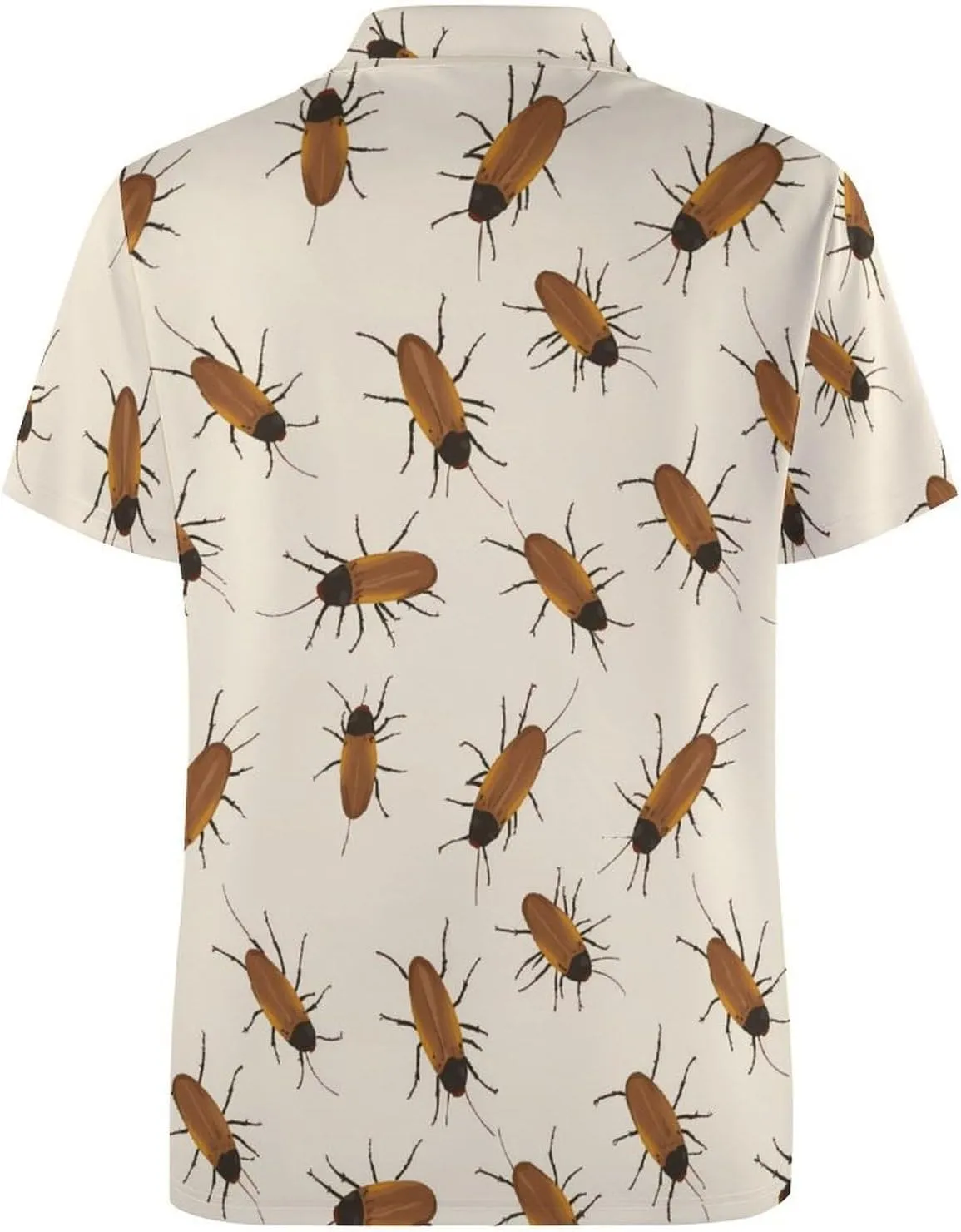 Cockroaches Pattern Slim Fit Men's Short Sleeve Polo Shirts Quick-Dry Breathable Golf T-Shirt Tops