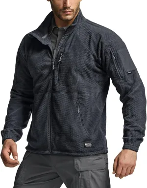 CQR Men's Full-Zip Tactical Jacket, Soft Warm Military Winter Fleece Jackets, Outdoor Coats with Zipper Pockets