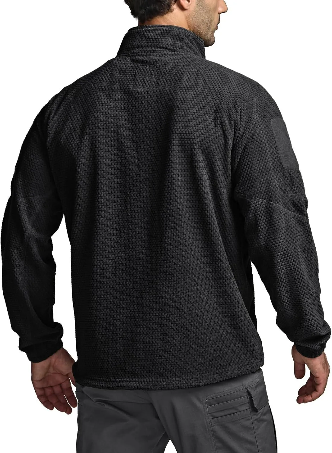 CQR Men's Full-Zip Tactical Jacket, Soft Warm Military Winter Fleece Jackets, Outdoor Coats with Zipper Pockets