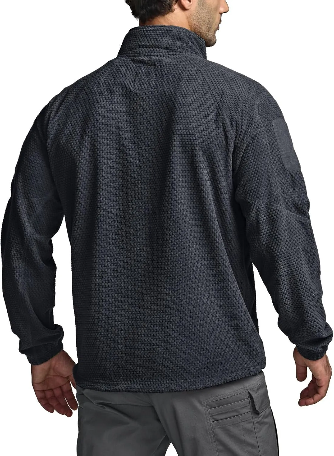 CQR Men's Full-Zip Tactical Jacket, Soft Warm Military Winter Fleece Jackets, Outdoor Coats with Zipper Pockets
