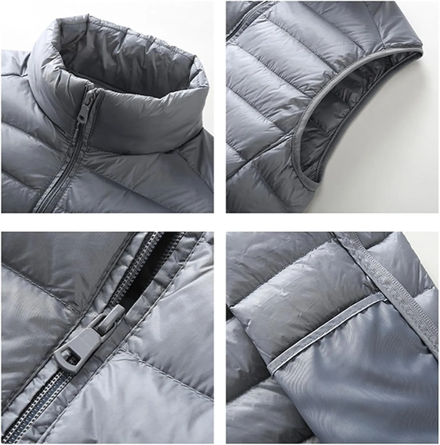 Custom Men's Lightweight Packable Insulated Puffer Vest Personalized Warm Down Sleeveless Jacket Outerwear