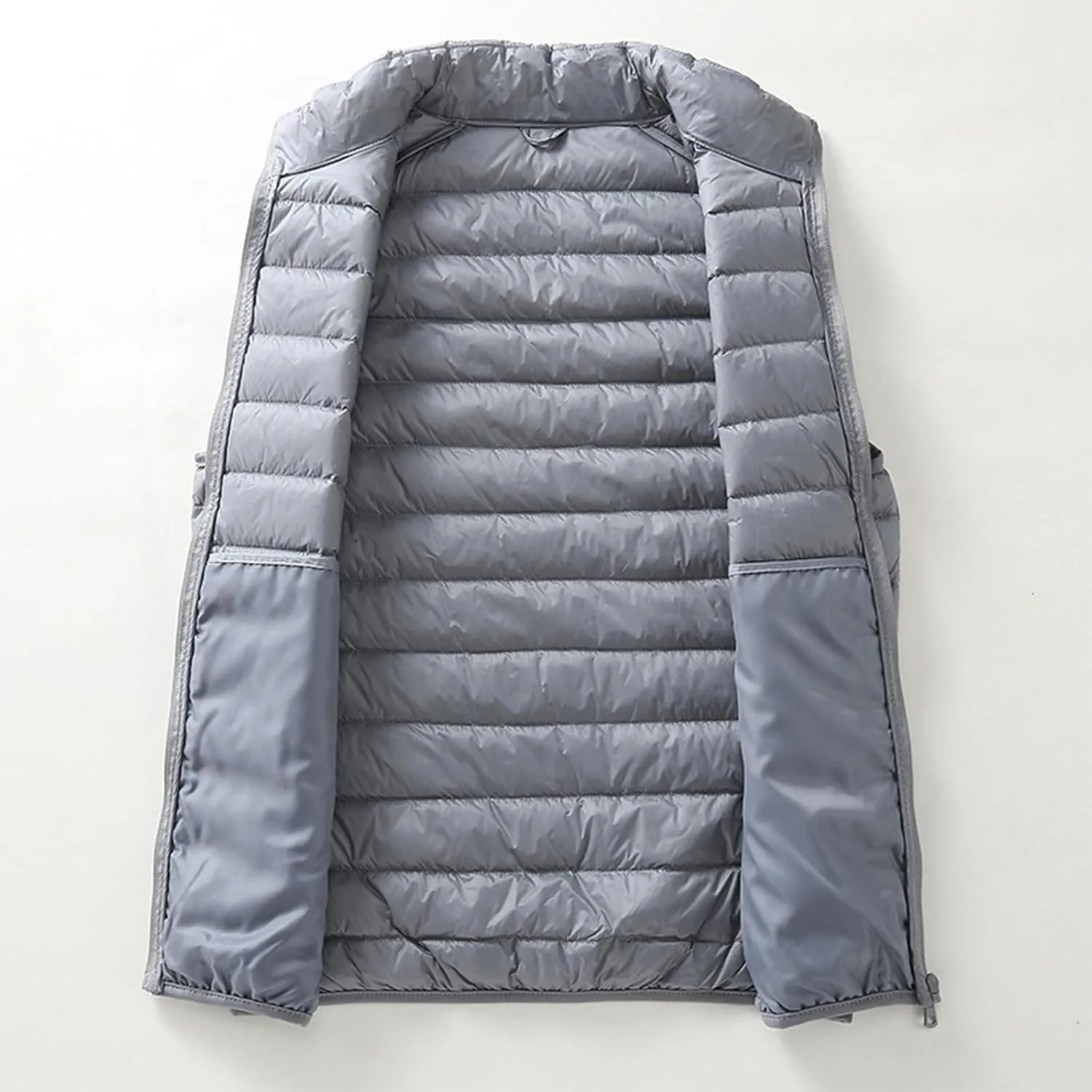 Custom Men's Lightweight Packable Insulated Puffer Vest Personalized Warm Down Sleeveless Jacket Outerwear