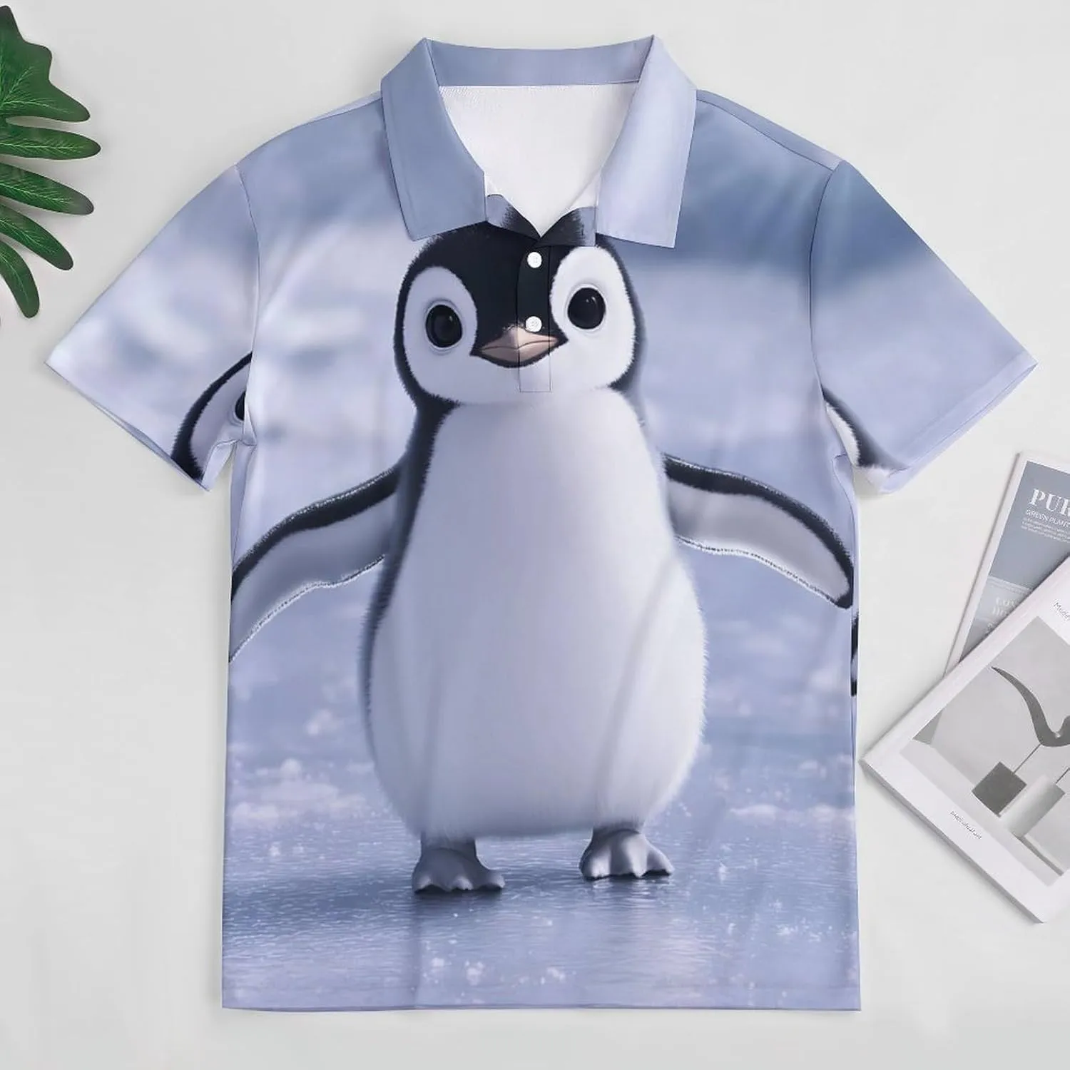 Cute Penguins Slim Fit Men's Short Sleeve Polo Shirts Quick-Dry Breathable Golf T-Shirt Tops