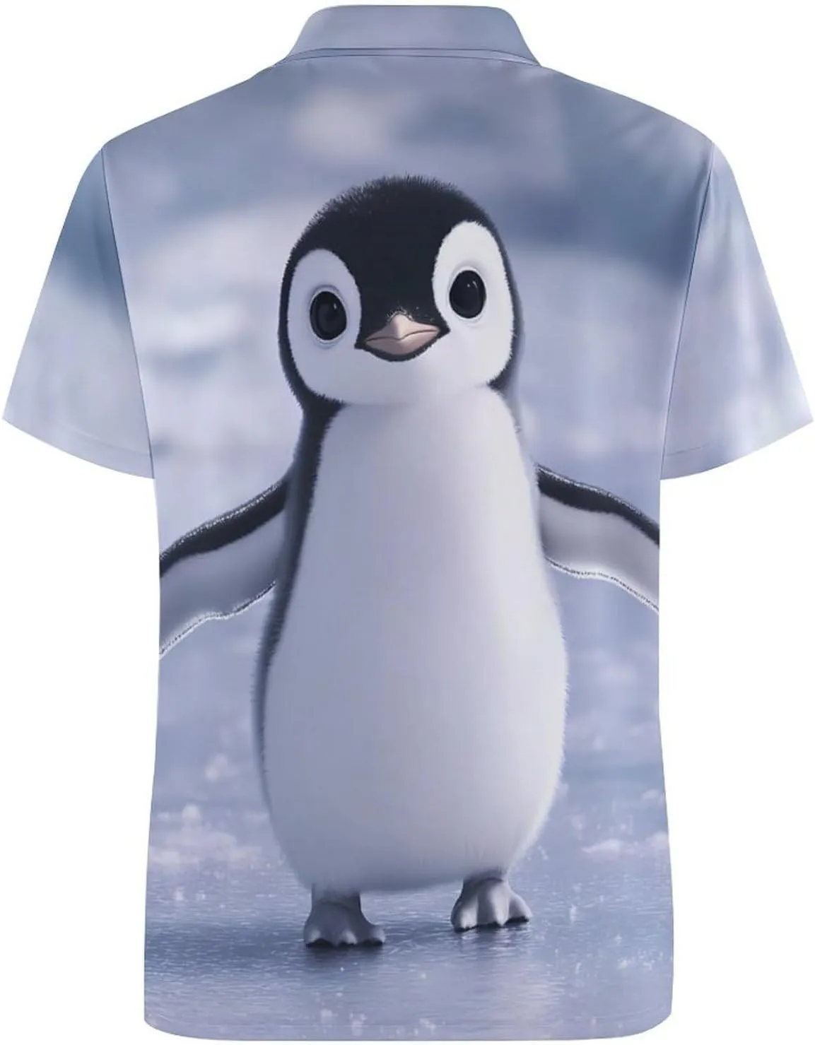 Cute Penguins Slim Fit Men's Short Sleeve Polo Shirts Quick-Dry Breathable Golf T-Shirt Tops