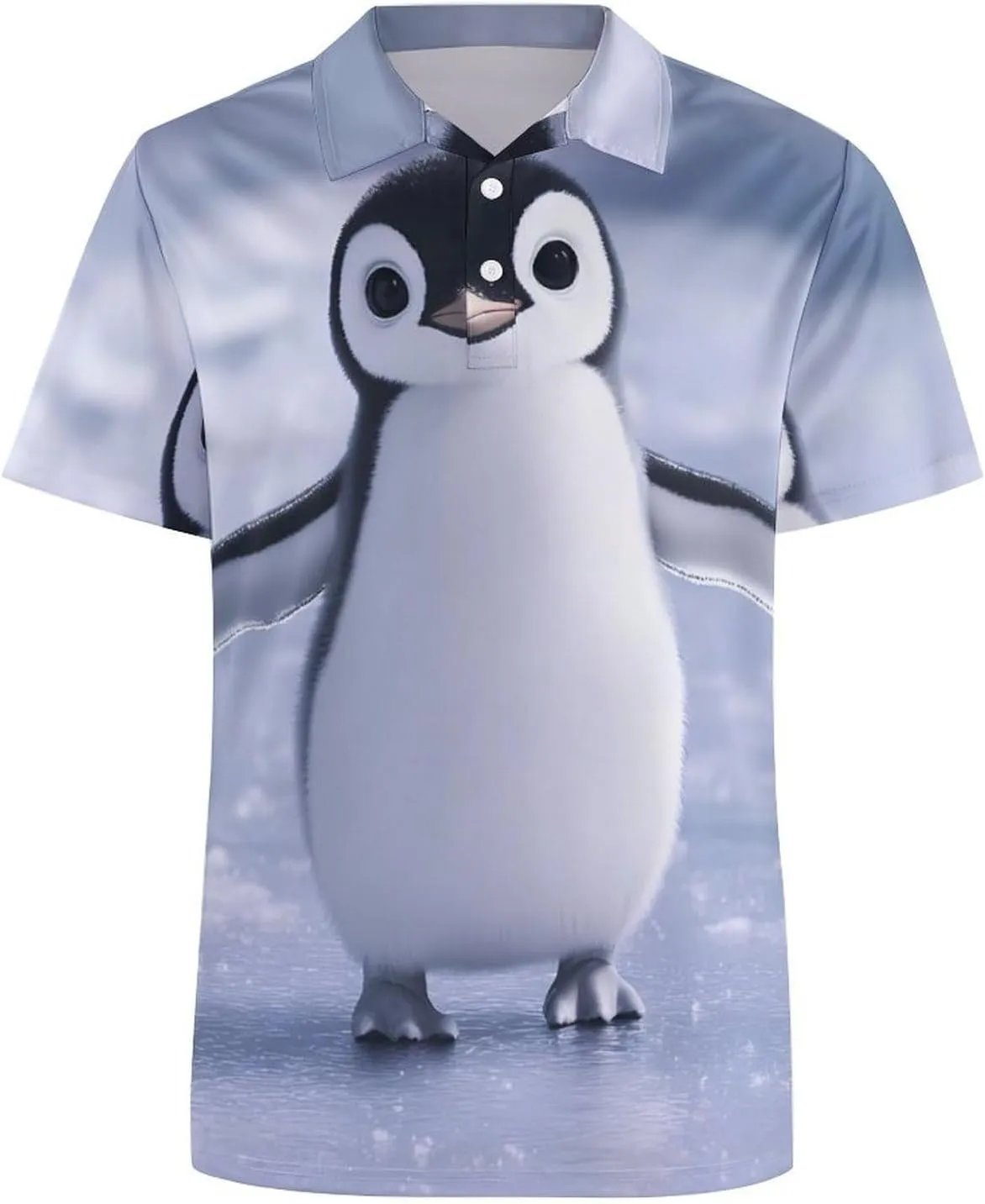 Cute Penguins Slim Fit Men's Short Sleeve Polo Shirts Quick-Dry Breathable Golf T-Shirt Tops