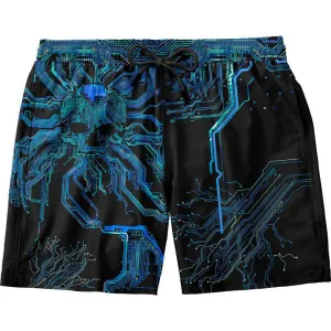 Cyber Skull Swim Trunks