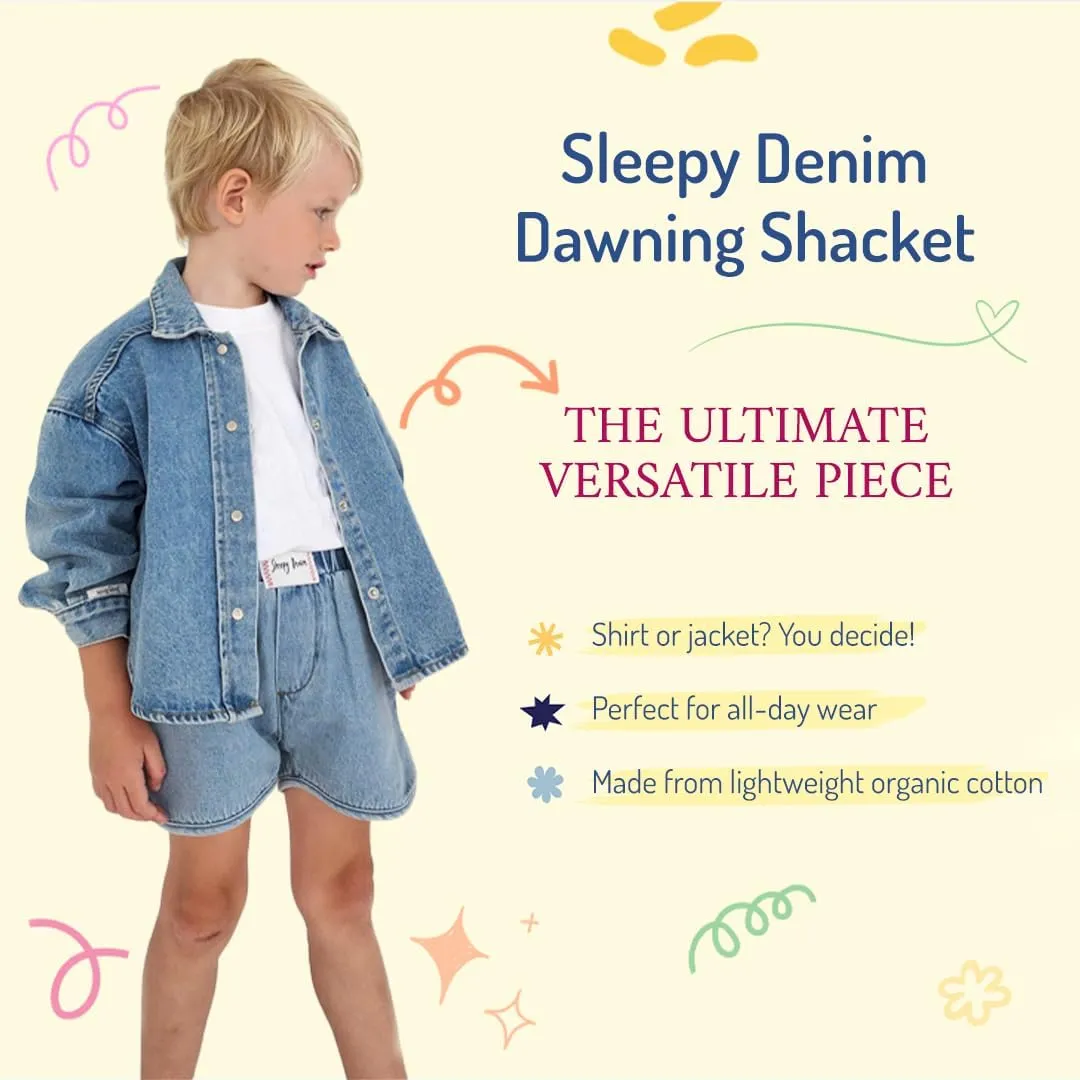 Dawning Kids Shackets - Soft Cotton Denim Jacket & Denim Shirt - Drop Shoulders Jacket for Boys and Girls