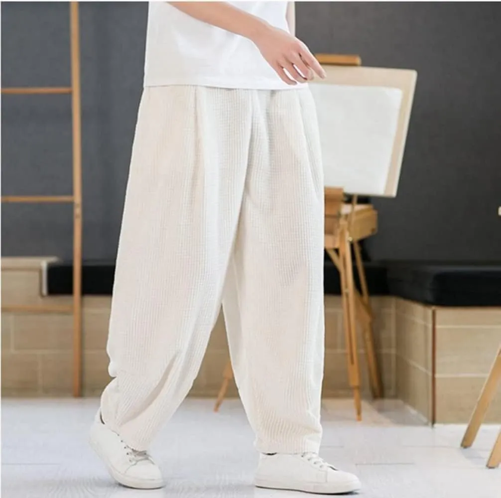 Depslee Baggy Hip Hop Streetwear Harem Pants for Men,Casual Fashion Elastic Waist Dance Skateboard Sweatpants