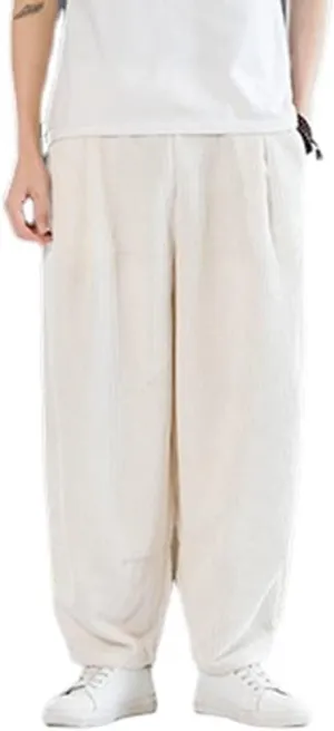 Depslee Baggy Hip Hop Streetwear Harem Pants for Men,Casual Fashion Elastic Waist Dance Skateboard Sweatpants