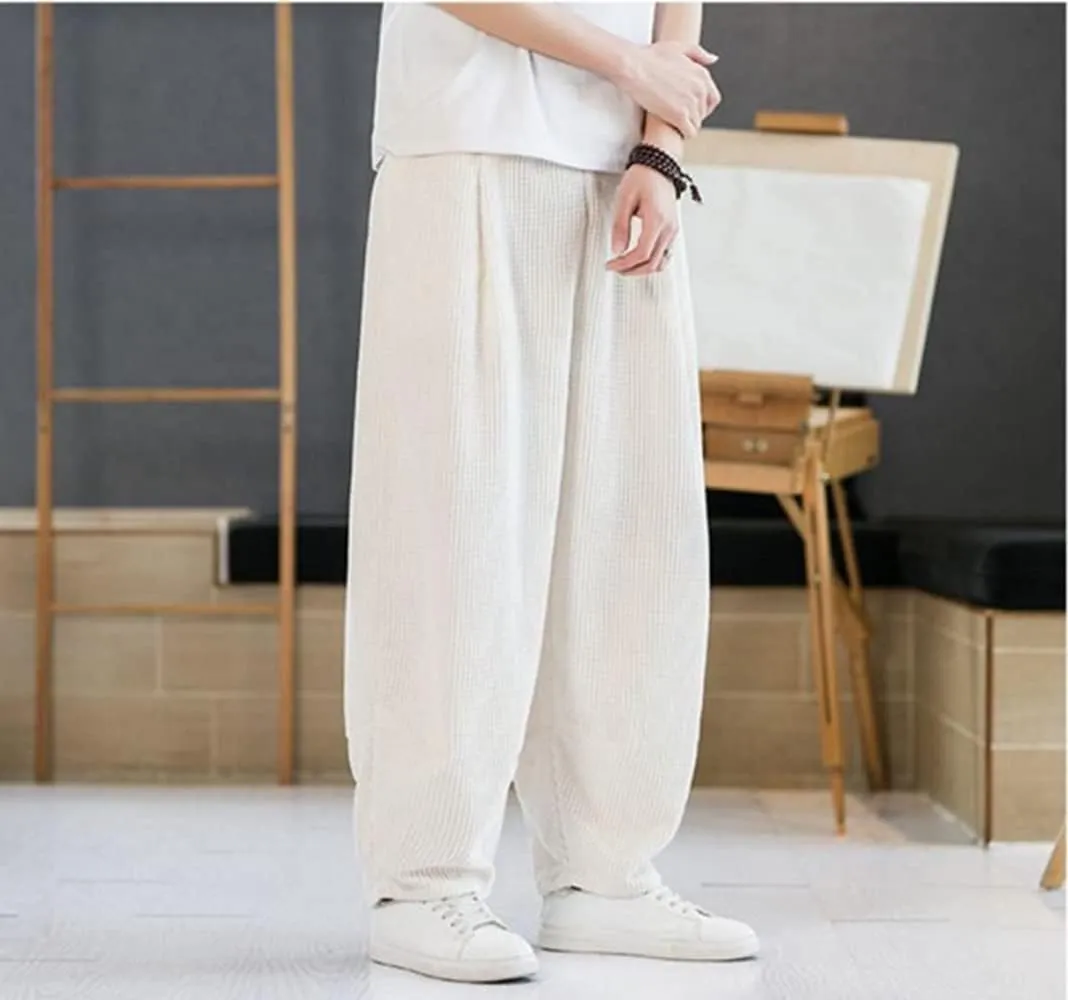 Depslee Baggy Hip Hop Streetwear Harem Pants for Men,Casual Fashion Elastic Waist Dance Skateboard Sweatpants