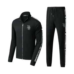 DG Men's Cotton Tracksuit Embroidered Hand Logo - Black